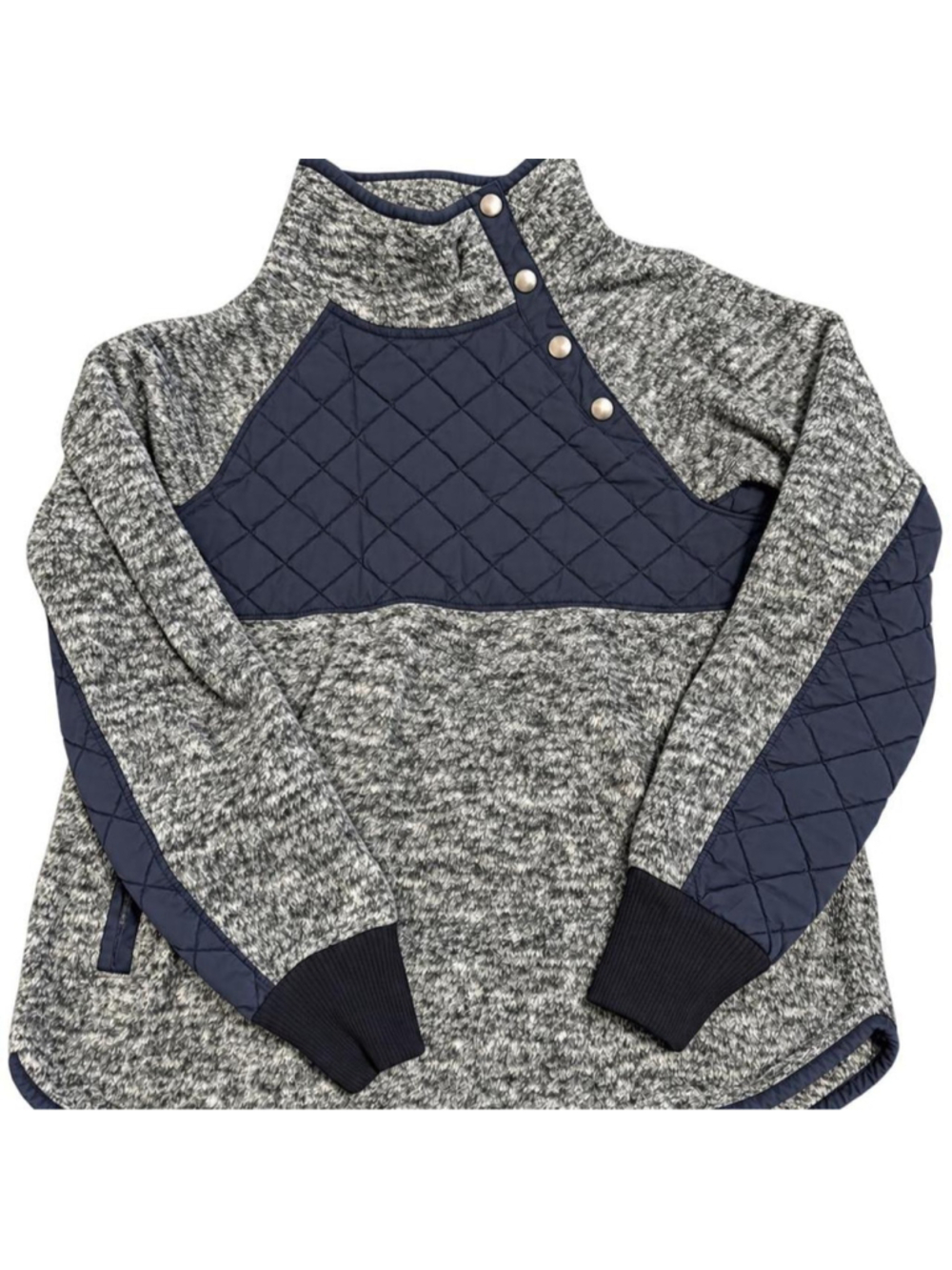 Abercrombie & Fitch quilted sweater fleece pullover, size Small